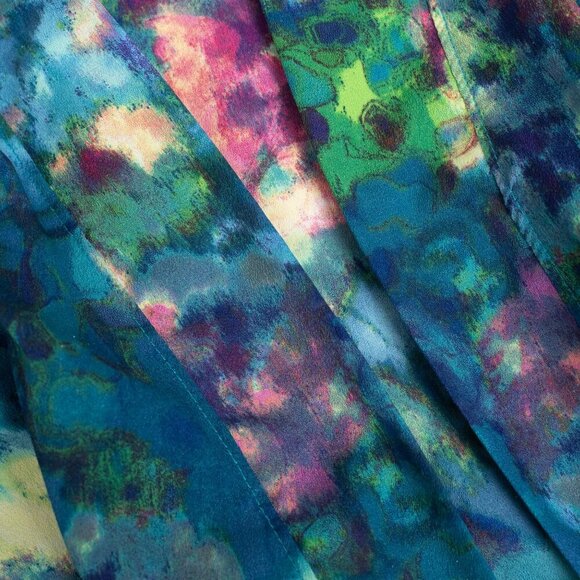 ✨ Smash + Tess Kimono Robe Crepe Kimonette Duster Blue Print Floral - Picture 6 of 15